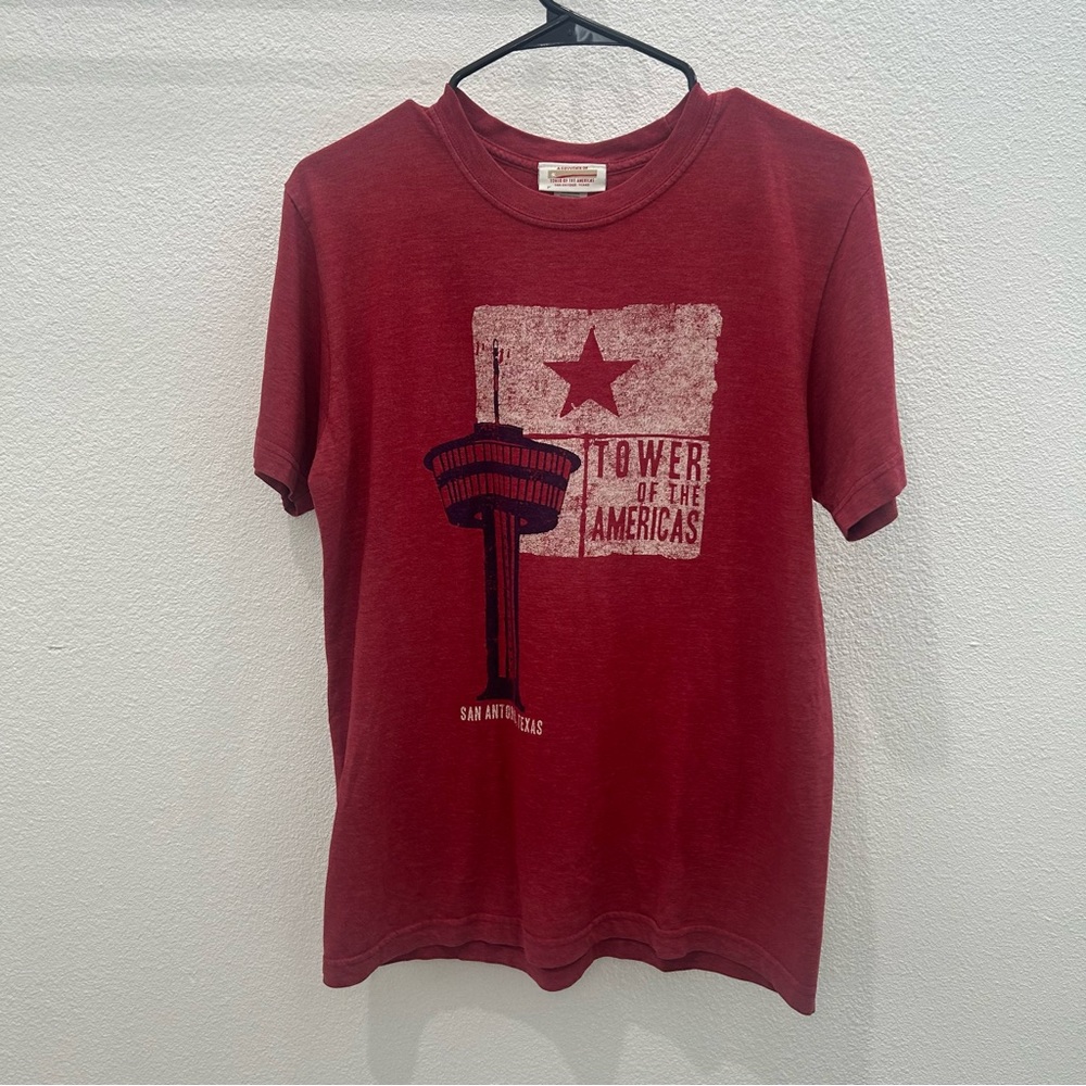 Tower of the Americas San Antonio, Texas Red Graphic T-Shirt Medium